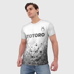 Футболка мужская Totoro - white gradient посередине, цвет: 3D-принт — фото 2