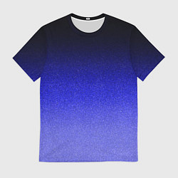 Футболка мужская Градиент индиго из чёрно в синий текстура крошка, цвет: 3D-принт