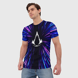 Футболка мужская Assassins Creed neon energy, цвет: 3D-принт — фото 2