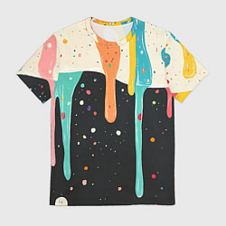 Футболка мужская Разноцветные капли текстура, цвет: 3D-принт