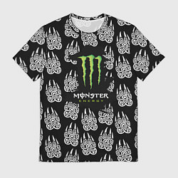 Футболка мужская Monster energy медвежьи лапы, цвет: 3D-принт