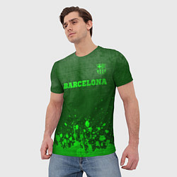 Футболка мужская Barcelona - green gradient посередине, цвет: 3D-принт — фото 2