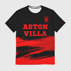 Футболка мужская Aston Villa - red gradient посередине, цвет: 3D-принт