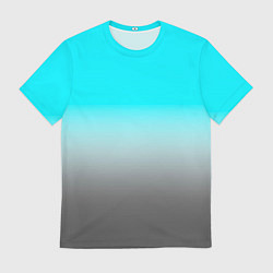 Футболка мужская Серо-голубой светлый градиент, цвет: 3D-принт
