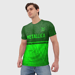 Футболка мужская Metallica - green gradient посередине, цвет: 3D-принт — фото 2