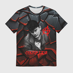 Футболка мужская Юрий Хой Сектор газа портрет на камнях, цвет: 3D-принт