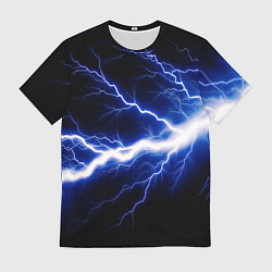 Футболка мужская Lightning blue, цвет: 3D-принт
