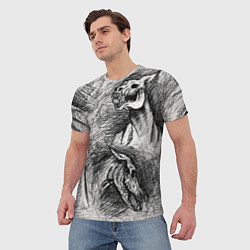 Футболка мужская Черепа лошадей, цвет: 3D-принт — фото 2