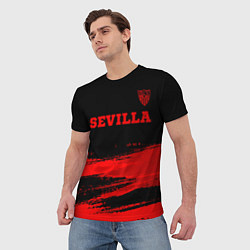 Футболка мужская Sevilla - red gradient посередине, цвет: 3D-принт — фото 2
