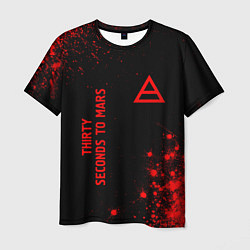 Футболка мужская Thirty Seconds to Mars - red gradient вертикально, цвет: 3D-принт