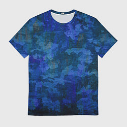 Футболка мужская Абстракция - blue uniform camouflage, цвет: 3D-принт