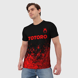 Футболка мужская Totoro - red gradient посередине, цвет: 3D-принт — фото 2