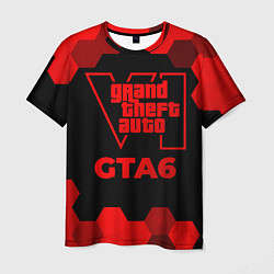 Футболка мужская GTA6 - red gradient, цвет: 3D-принт