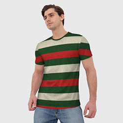 Футболка мужская Цветные лини текстура ткани, цвет: 3D-принт — фото 2