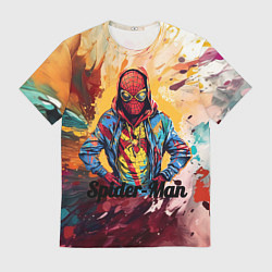 Футболка мужская Человек паук в толстовке, цвет: 3D-принт