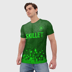 Футболка мужская Skillet - green gradient посередине, цвет: 3D-принт — фото 2
