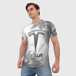 Футболка мужская Tesla - white gradient, цвет: 3D-принт — фото 2