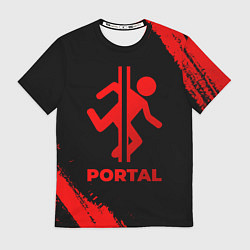 Футболка мужская Portal - red gradient, цвет: 3D-принт