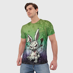 Футболка мужская Безумный кролик хулиган, цвет: 3D-принт — фото 2