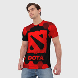 Футболка мужская Dota - red gradient, цвет: 3D-принт — фото 2