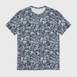 Футболка мужская Серо-голубой мелкий камень текстура, цвет: 3D-принт