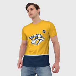 Футболка мужская Нэшвилл Предаторз хоккей, цвет: 3D-принт — фото 2