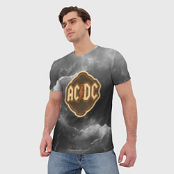 Футболка мужская ACDC ретро логотип, цвет: 3D-принт — фото 2