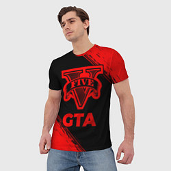 Футболка мужская GTA - red gradient, цвет: 3D-принт — фото 2