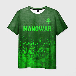 Футболка мужская Manowar - green gradient посередине, цвет: 3D-принт