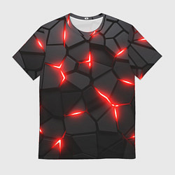 Футболка мужская Красная неоновая броня, цвет: 3D-принт