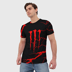 Футболка мужская Monster energy storm red, цвет: 3D-принт — фото 2