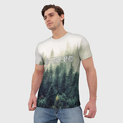 Футболка мужская Лес мой храм - текстом рун, цвет: 3D-принт — фото 2