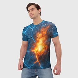 Футболка мужская Взрыв из объемных плит, цвет: 3D-принт — фото 2