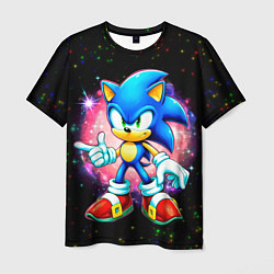 Футболка мужская Sonic in space, цвет: 3D-принт