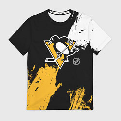 Футболка мужская Питтсбург Пингвинз - брызги, цвет: 3D-принт