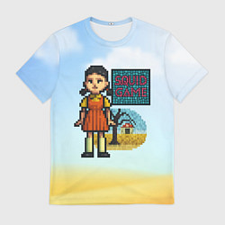 Футболка мужская Игра в кальмара пиксельный стиль, цвет: 3D-принт