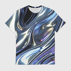 Футболка мужская Серебро жидкий металл, цвет: 3D-принт