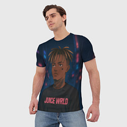 Футболка мужская Juice WRLD - Неоновый аниме арт, цвет: 3D-принт — фото 2