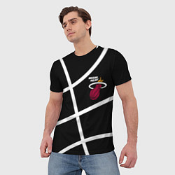 Футболка мужская Майами Хит - баскетбольный линии, цвет: 3D-принт — фото 2