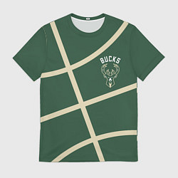 Футболка мужская Милуоки Бакс - баскетбольные линии, цвет: 3D-принт