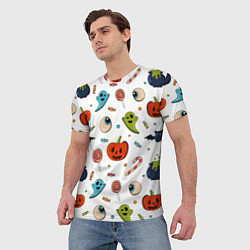 Футболка мужская Halloween pumpkin show, цвет: 3D-принт — фото 2