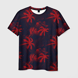 Футболка мужская Palm black red, цвет: 3D-принт