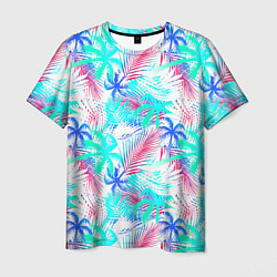 Футболка мужская Palm blue light blue, цвет: 3D-принт