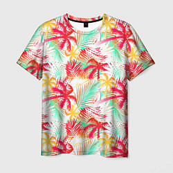 Футболка мужская Palm red yellow, цвет: 3D-принт