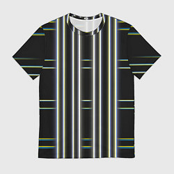 Футболка мужская Neon yellow blue white, цвет: 3D-принт