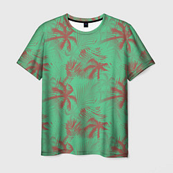 Футболка мужская Palm brown turquoise, цвет: 3D-принт
