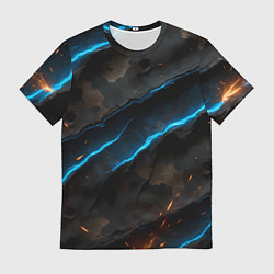 Футболка мужская Камуфляж с искрами и неоном, цвет: 3D-принт