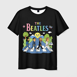 Футболка мужская The Beatles, мультяшный стиль, цвет: 3D-принт