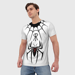 Футболка мужская Паук на белом - the web of Fate, цвет: 3D-принт — фото 2