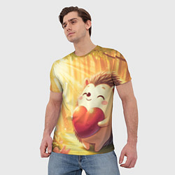 Футболка мужская Солнечный ёж в лесу, цвет: 3D-принт — фото 2